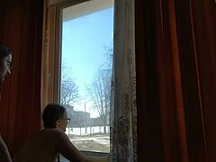Helga Bosk Engages In Risky Bareback Sex By Window With People Walking By