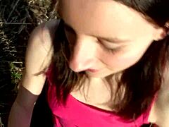 She indulges in intense anal pleasure outdoors, bending over for deep doggystyle thrusting