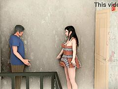 Cartoon Jasmine bent over and fucked doggystyle by office boy in work pussy action