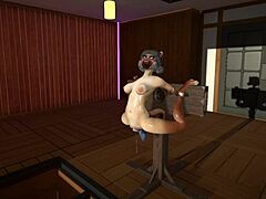 Furry Cat Dildoes Leading to Explosive Cum Inflation Action!