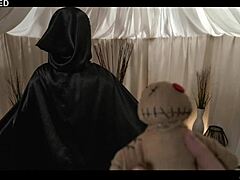 squirting whore gives full control to creepy man with voodoo doll for domination fingering and huge humiliation solo masturbation