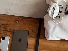 Blonde wraps her lips around a stiffy in a cute outdoor quickie with friend.