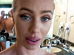 Nicole Aniston Fucks Blonde with Fake Tits in Cowgirl and Doggystyle