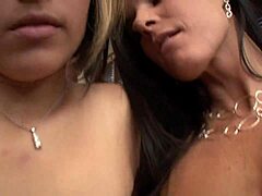 Horny lesbos India Summer, Tanya Tate, and Stevie Reyes kiss and lick pussy in first-time group party with toys