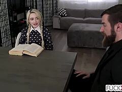 Shy Petite Blonde Goth Teen Gets Deepthroat Fucking in Hardcore Sex Ed