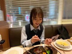 Maō-chan heads to love hotel with me for hardcore homemade action. Her cute Japanese natural tits bounce in creampie cumshot