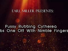 cytherea teases her hairy beaver with nimble finger rubs in lingerie