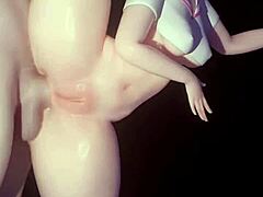 Why is this sexy goth widowmaker dancing while bald pussy d va fucks that big breast slut with thigh fucking in compilation?