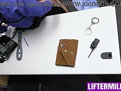 are you hiding something officer jack asks as he strips the milf burglar in the garage