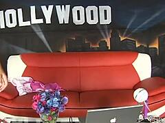 oh man, i cant believe how this hot brunette yuri luv is masturbatin' with that monster dildo up close on webcam, its so dirty and curvy