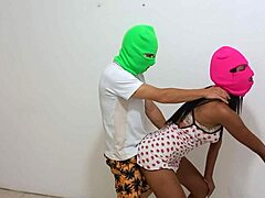 Whoa, this brunette slut meets her step-brother and seduces him into crazy condom-free sex... 😏