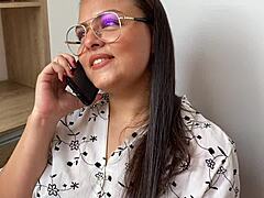 BBW Latina Secretary With Big Natural Tits Fantasizes About Bisexual Fun With Fat Boss