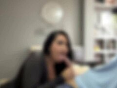 Manager Forces Skinny Latina Teen to Suck Cock for Contract Signing