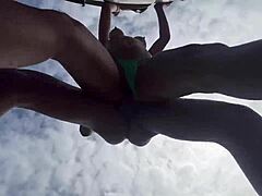 Oh wow, check out these young amateurs in a wild interracial 3some with a crossdressing Latina nerd pornstar teen in public daylight.