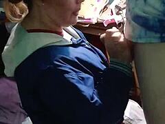 she gives me an amazing blowjob then we fuck doggystyle in her thong