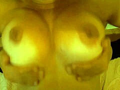 Hey there, stepmom gives a hot tit massage ending with cum all over her big natural boobs