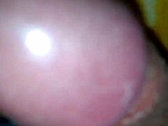 She lay in bed fingering her pussy. Then gave a quick handjob to his monster cock.