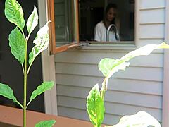 Nikki gets fucked from behind in doggystyle position highlighting her big boobs and tits during intense fucking session