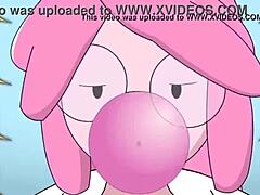 hey, adventure time's princess bubblegum is banging finn using some wild science