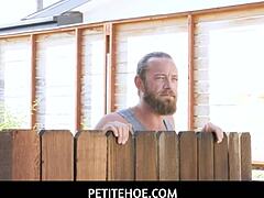 Petite 18+ pornstar Lily Glee gives deepthroat blowjob to her fitness instructor's huge cock in intriguing session