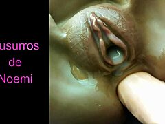 co�o gordito disfrutando de una buena polla... um, with dildo creampie orgasm and shaved pussy