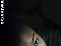 Snuck upstairs for quick blowjob on big black cock at family bbq