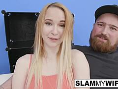 sexy redhead takes on a big black cock filling her pussy deep