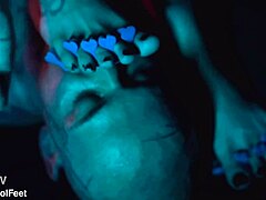 goddess nick uh knows how to tease a foot lover with her sexy heels and toes making him beg for more wet vibrator action