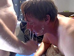 Hey, check this extreme throatfuck where master pours puke right into his gagging slave's mouth during rough face fucking