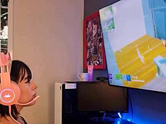 Nerdy LOL Trainer Punishes E-Girl Gamer by Ravaging Her See-Through Outfit