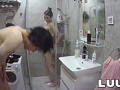 Luuv the webcam couple shares their real amateur shower routine for their reality show. Viewers enjoy the private and beautiful moments.
