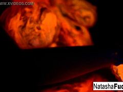 Busty Natasha Nice Shoots Fun Sexy Black Light Video