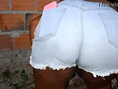 neighbor with huge ass cleaning the backyard feels so captivating and real
