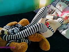 Gemma Gomory gives blowjob with ass play and toys until cum