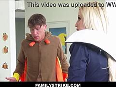 Hot family thanksgiving dinner turns into groupsex with stepmom, stepson, stepdaughter, stepdad chanel camryn, tiffani madison, mike mancini, rion king.