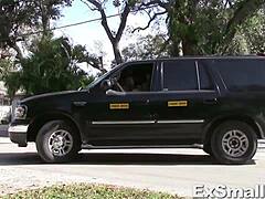 Petite woman gives blowjob and gets dicked by monster cock 😏