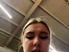 bbw teen with big tits and shaved pussy gets crazy squirting orgasm from hardcore anal fucking with monster cock in gym