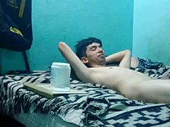 The massage offers half pleasure for a skinny boy in an intimate sensual session. He enjoys the relaxing touches fully.