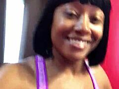 cherokee strutted on the treadmill, her massive ebony ass bouncing enticingly in a solo workout session.