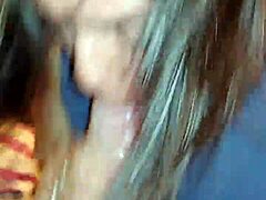 This cheating bride slut sneaks over for a blowjob and swallows my creampie while husband sleeps.