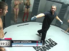 bridgette b flaunts big tits then takes big cock in tight ass on bed