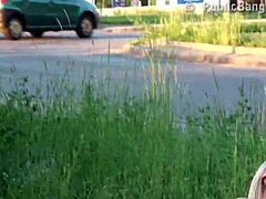 Pretty blonde teen gets wild in public street group sex gangbang orgy part 3