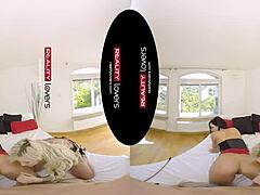 Blonde fetish milfs in heels and latex bend over for doggystyle threesome action