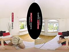 Blonde fetish milfs in heels and latex bend over for doggystyle threesome action