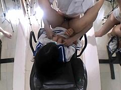 innocent busty college girl sneaks off after class for secret hard fuck session