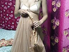 Desi girlfriend sneaks hard fuck from boyfriend before her Indian wedding ceremony