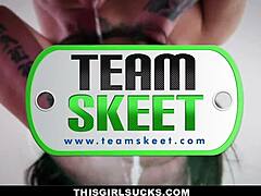 who needs more after her teen mouth overflows with thick jizz?