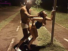 Wife of Cop Caught Fucking Hung Stud on Goiânia Street!