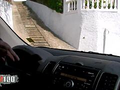 Hot brunette babe trades deepthroat for cash in hardcore deal