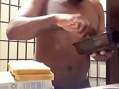 She cooks with bananas and big black cock in kitchen